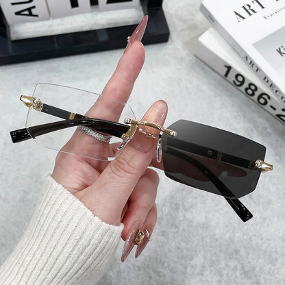 Rimless Rectangle Sunglasses For Male
