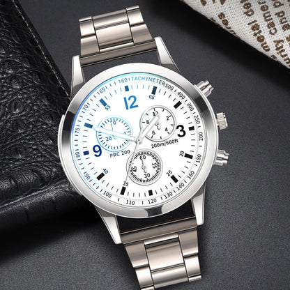 1/2PCS Men Business Watches Fashion Men's Steel Band Quartz Watch with Bracelet（Box not Included）