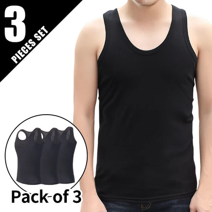 1/3 Pieces Men's Four Seasons Thin Simple Joker Youth Loose Plus Size Solid Color Sports Casual Shirt Middle-aged Men Bottoming