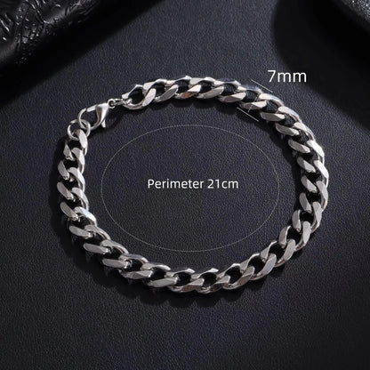 Trendy Chain Bracelet Stainless Steel 3/5/7/9mm Width For Men